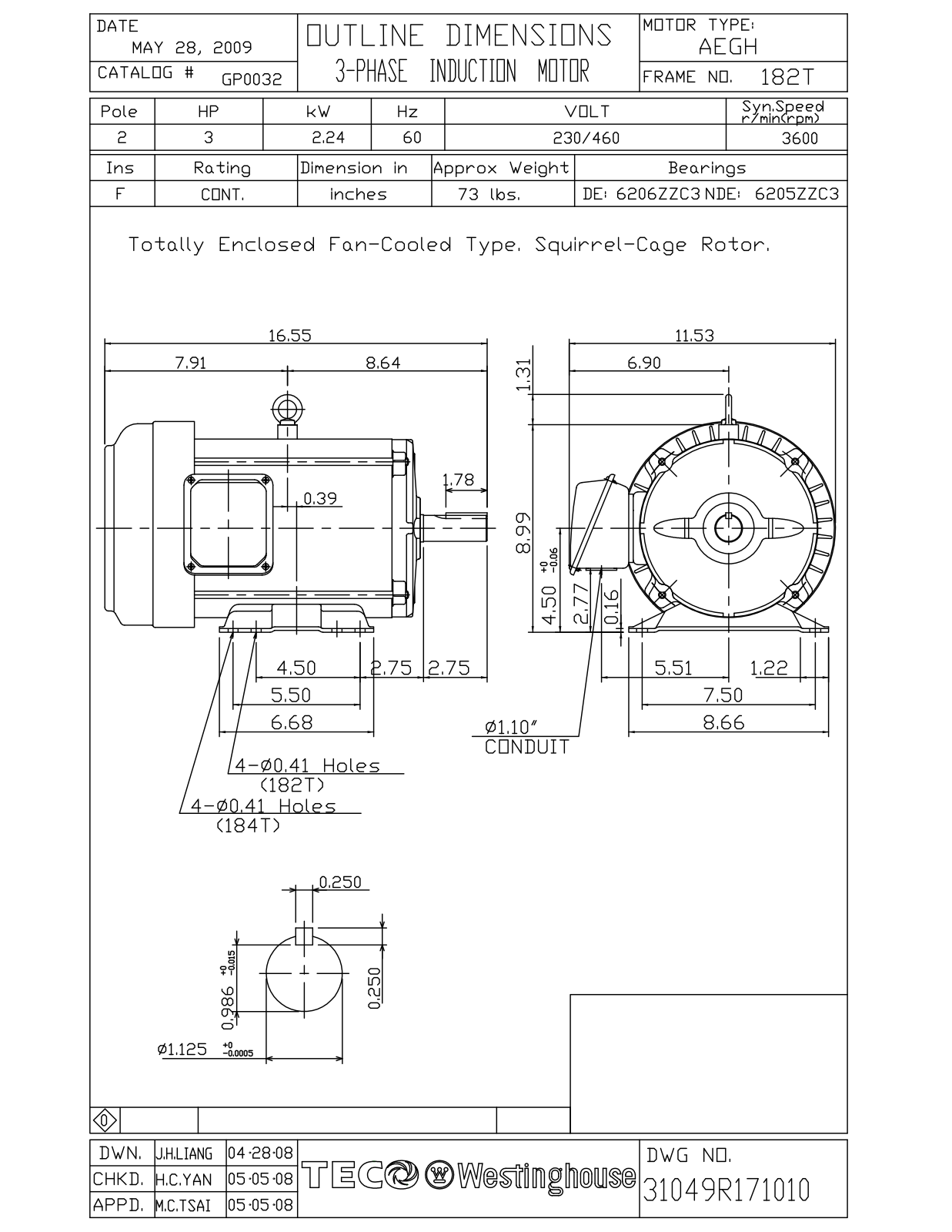 Teco GP0032 Reference Drawing