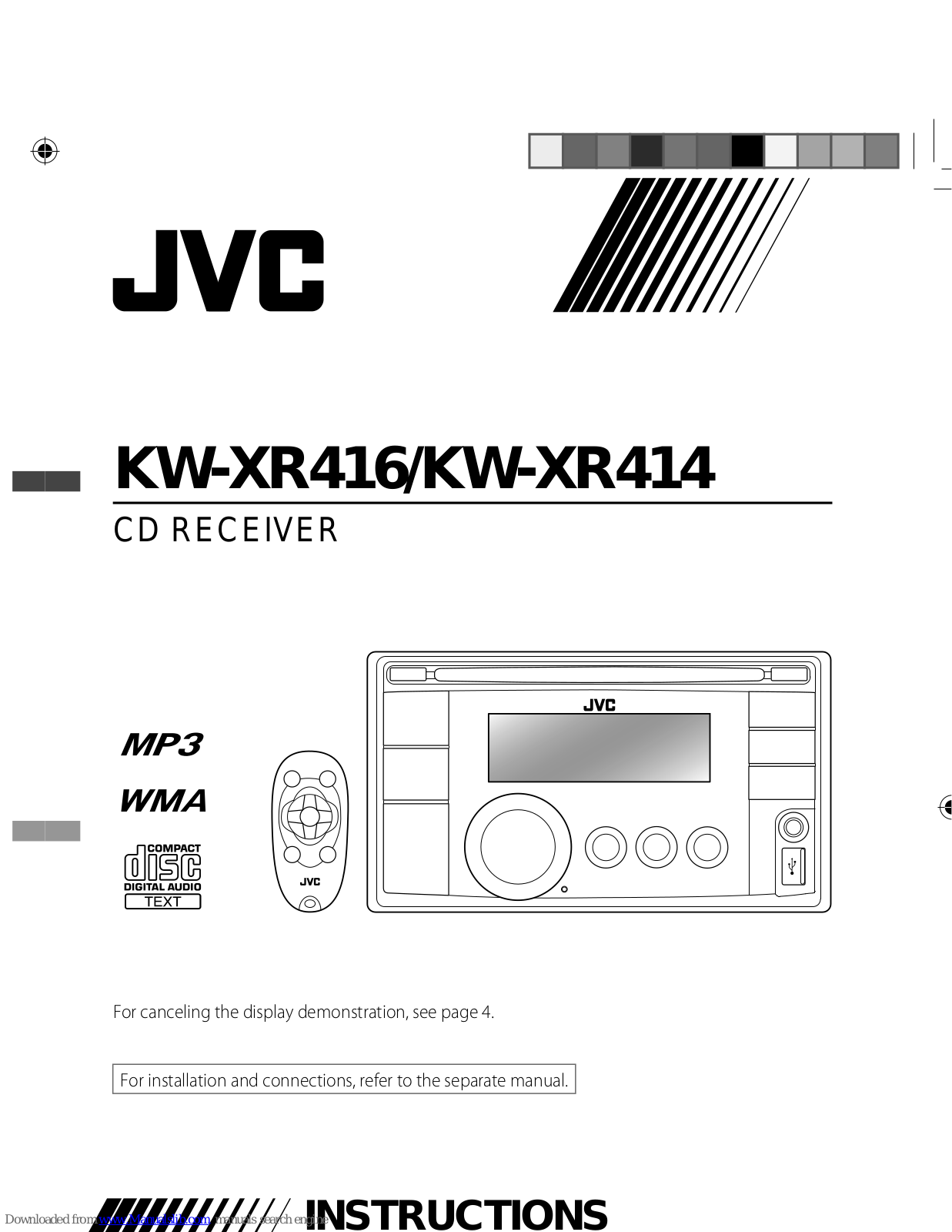 JVC KW-XR416, KW-XR414 Instructions Manual