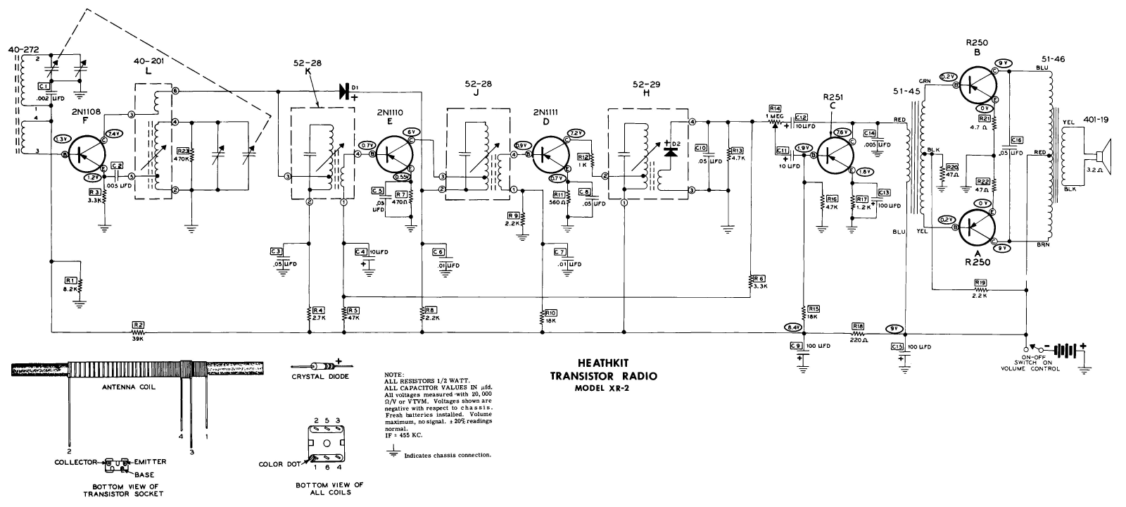 Heathkit XR-2 Schematic