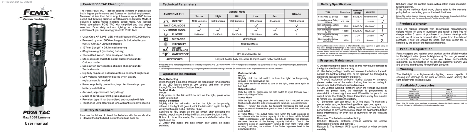 Fenix PD35 TAC User Manual