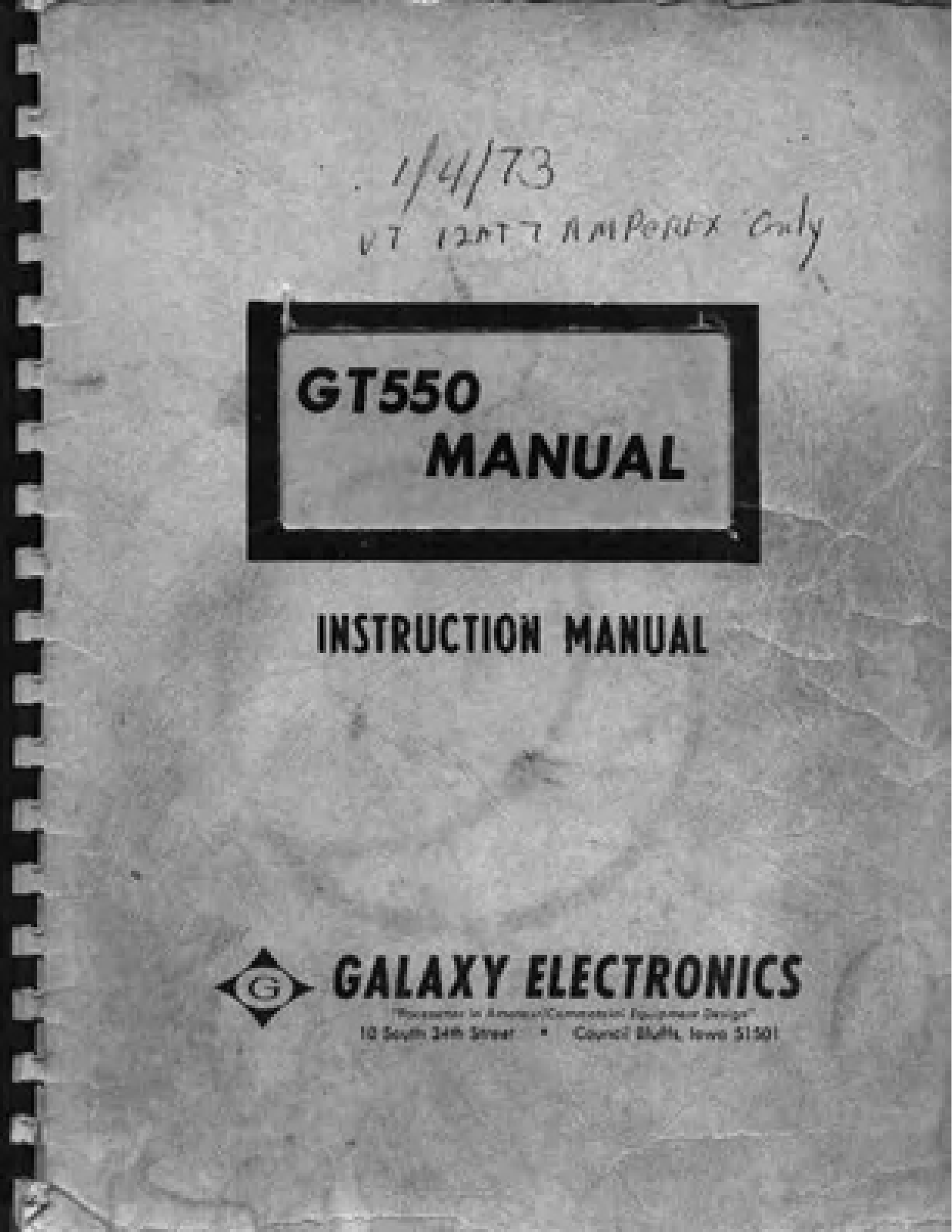 Galaxy GT-550 User Manual