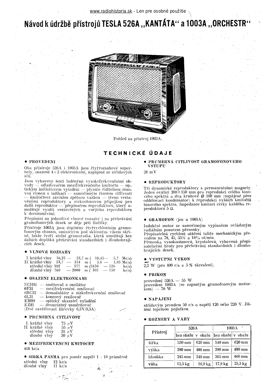 Tesla 526A Kantata User Manual