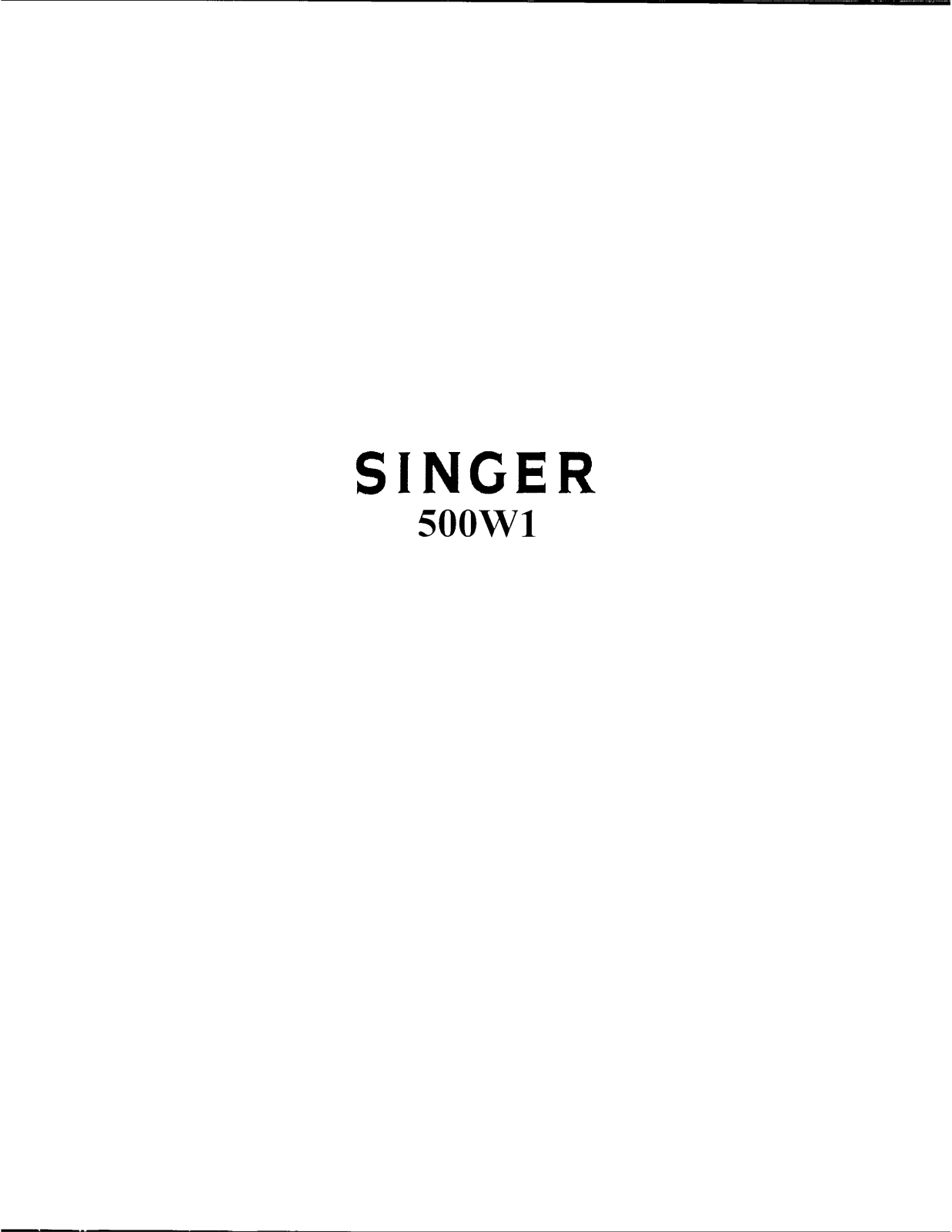 SINGER 500W1 Parts List