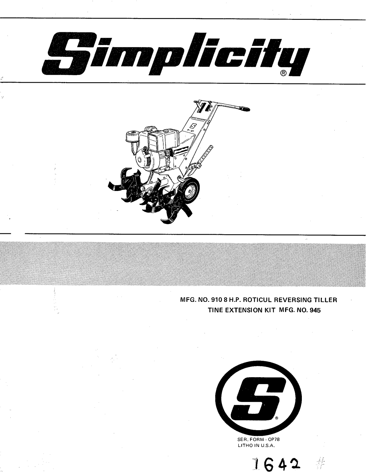 Simplicity 9108, 945 User Manual