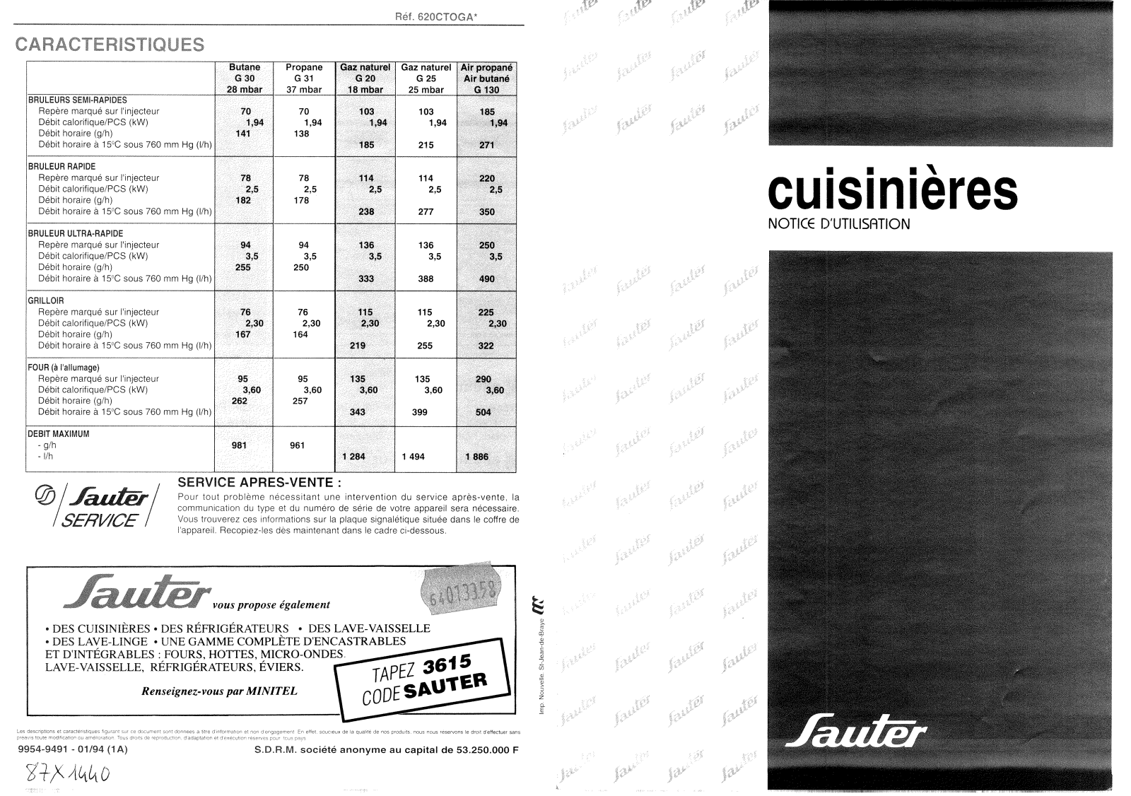 SAUTER 620CT0GAN, 620CTOGA User Manual