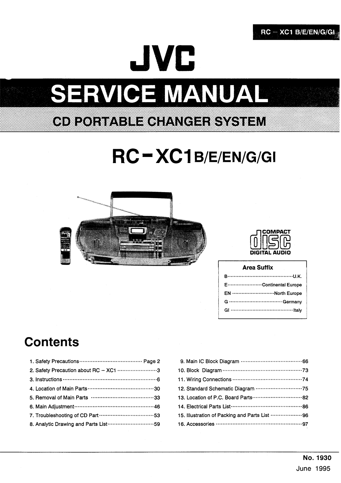 JVC RC-XC1B, RC-XC1E, RC-XC1EN, RC-XC1G, RC-XC1GI Service Manual