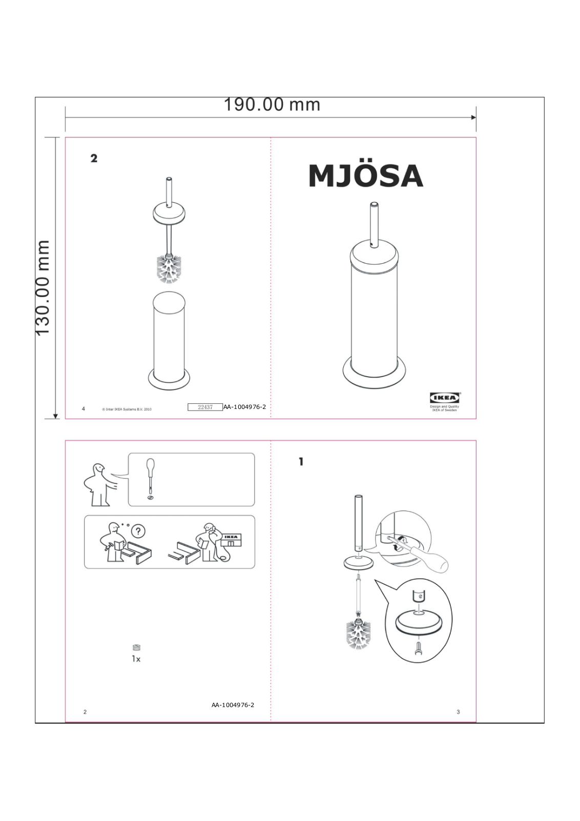 Ikea 50284930, 30284950, 00284942 Assembly instructions