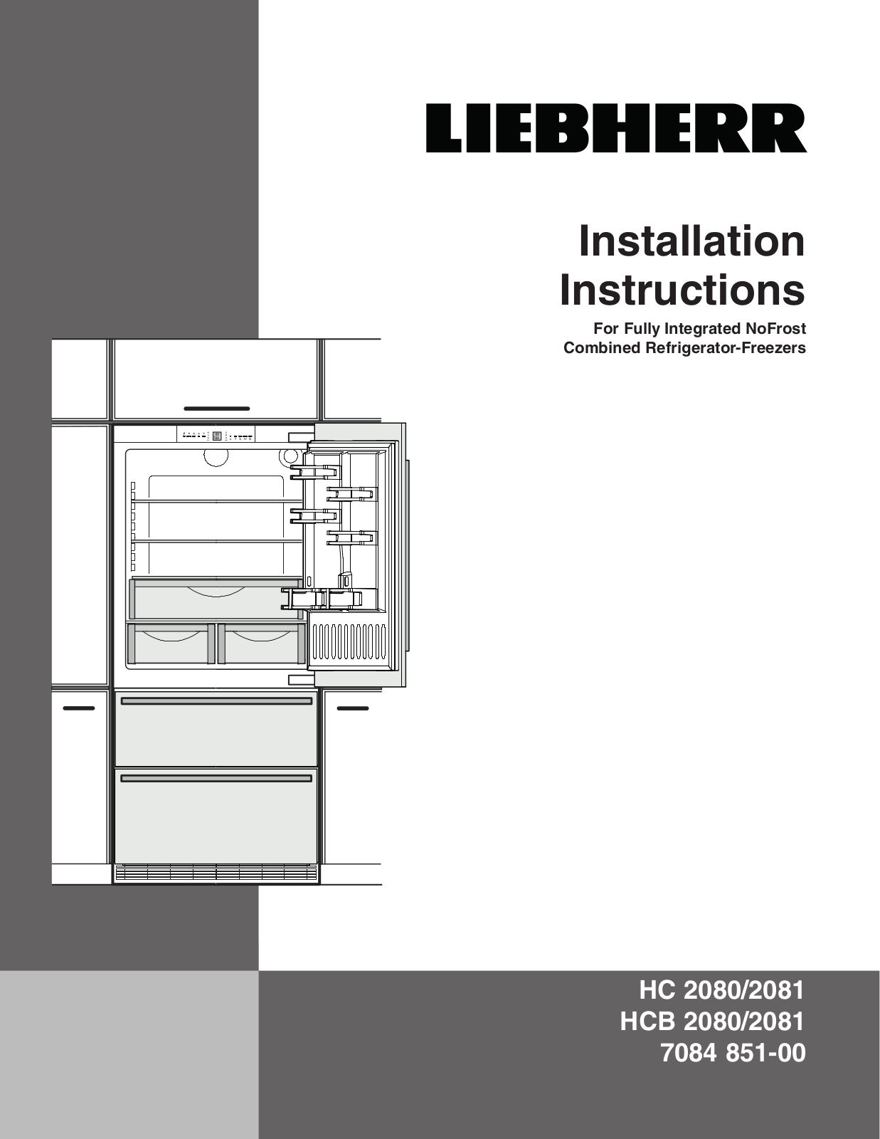 Liebherr HC2081, HCB2081 Installation Manual