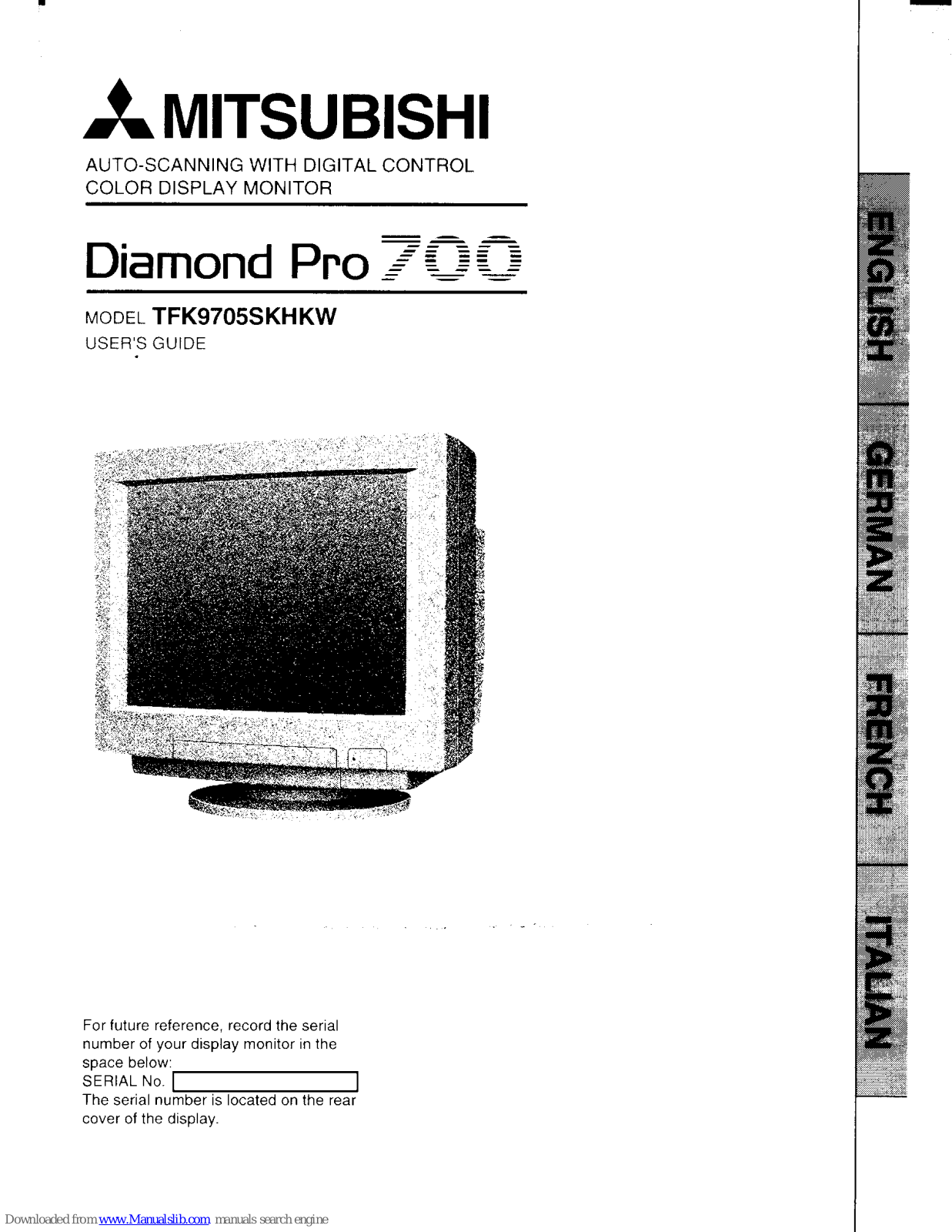 Mitsubishi TFK9705SKHKW User Manual