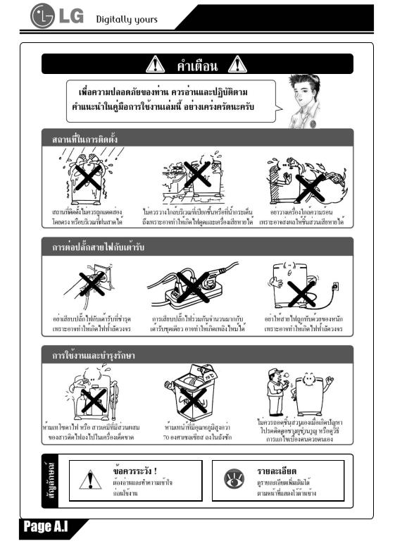 LG T7003TEFT0, WF-T9575TD Instruction manual