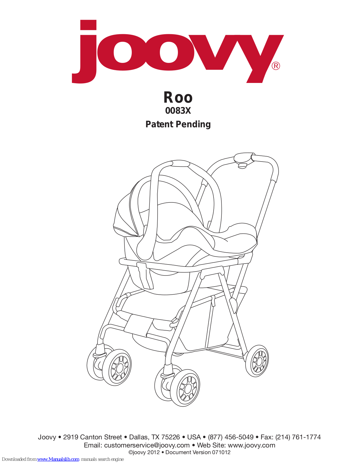 Joovy Roo 0083X Instruction Manual