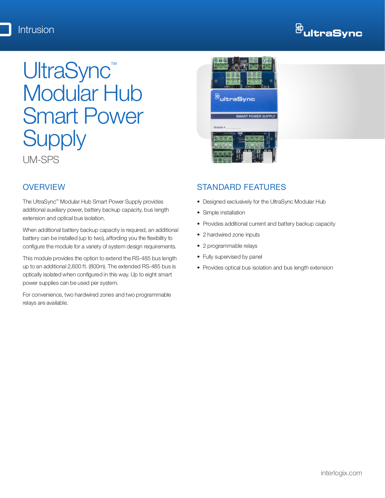 Interlogix UM-SPS Specsheet