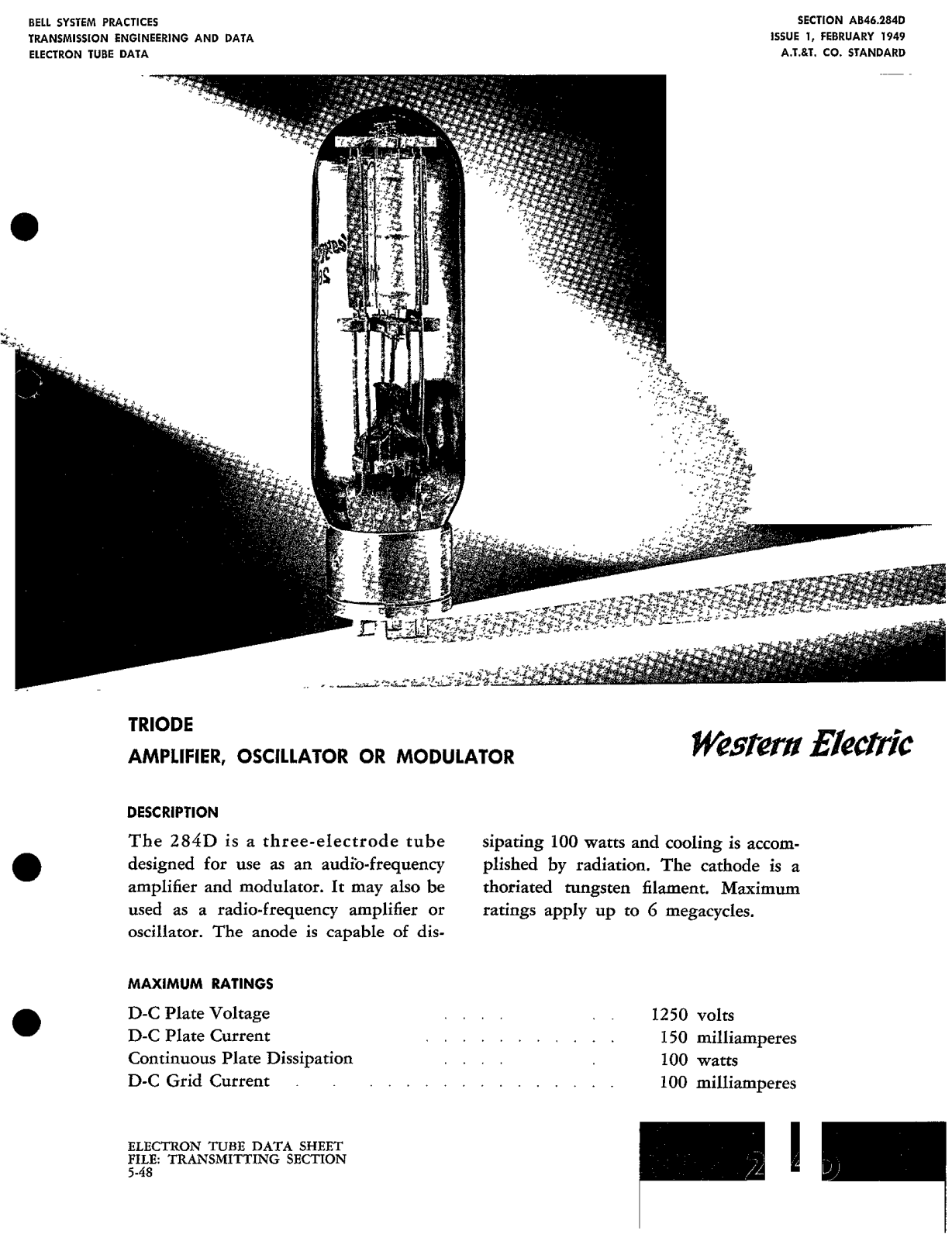 Western Electric 284-D Brochure