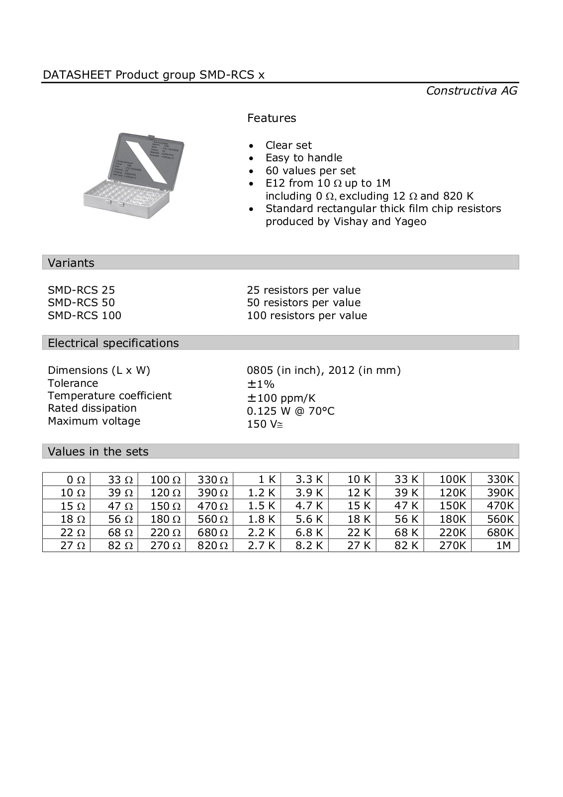 CONSTRUCTIVA SORT 0805 R50E12 Datasheet - ManualMachine.com