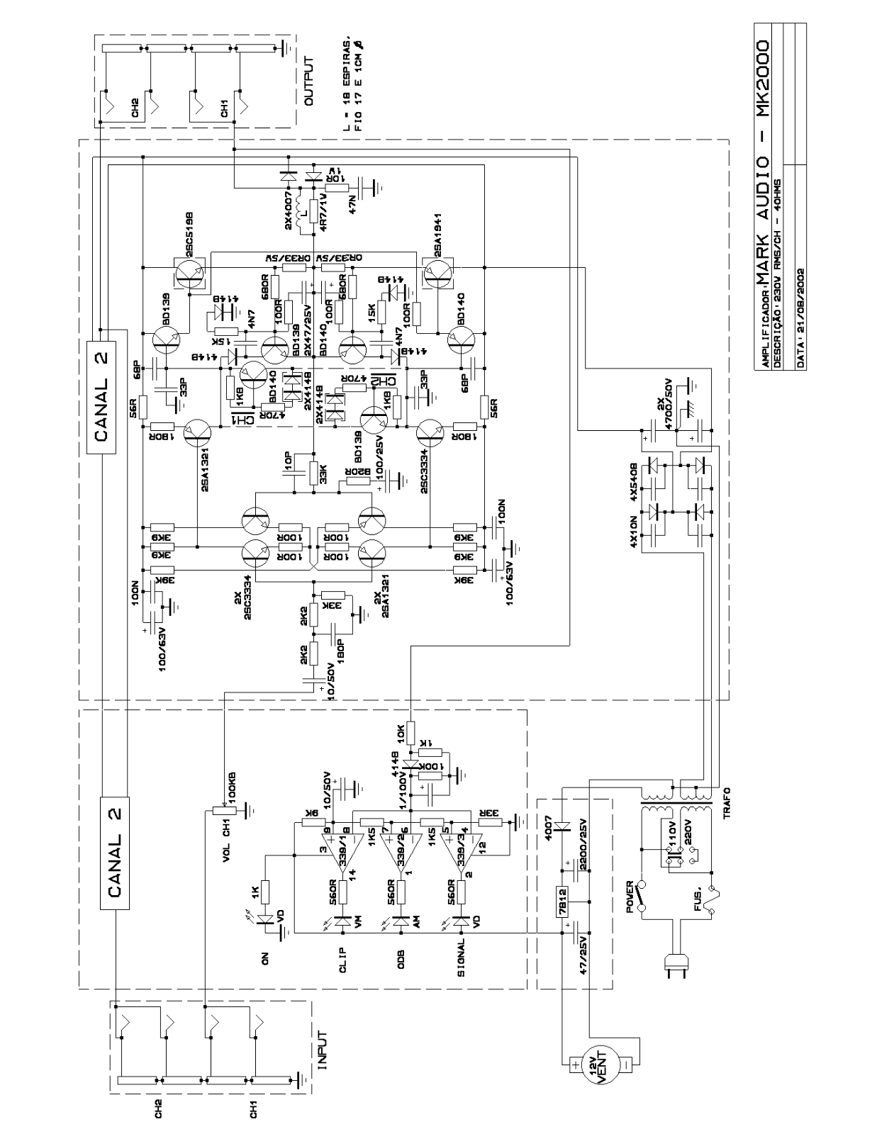 Mark Audio MK-2000 Schematic