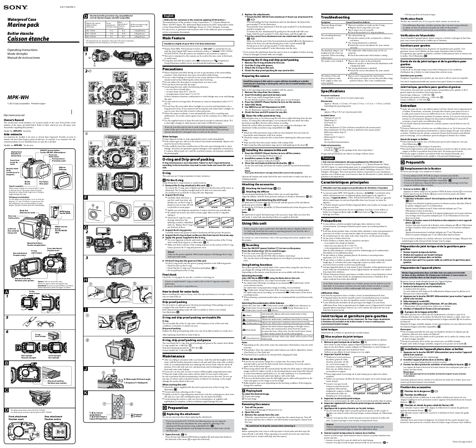 Sony MPK-WH User Manual