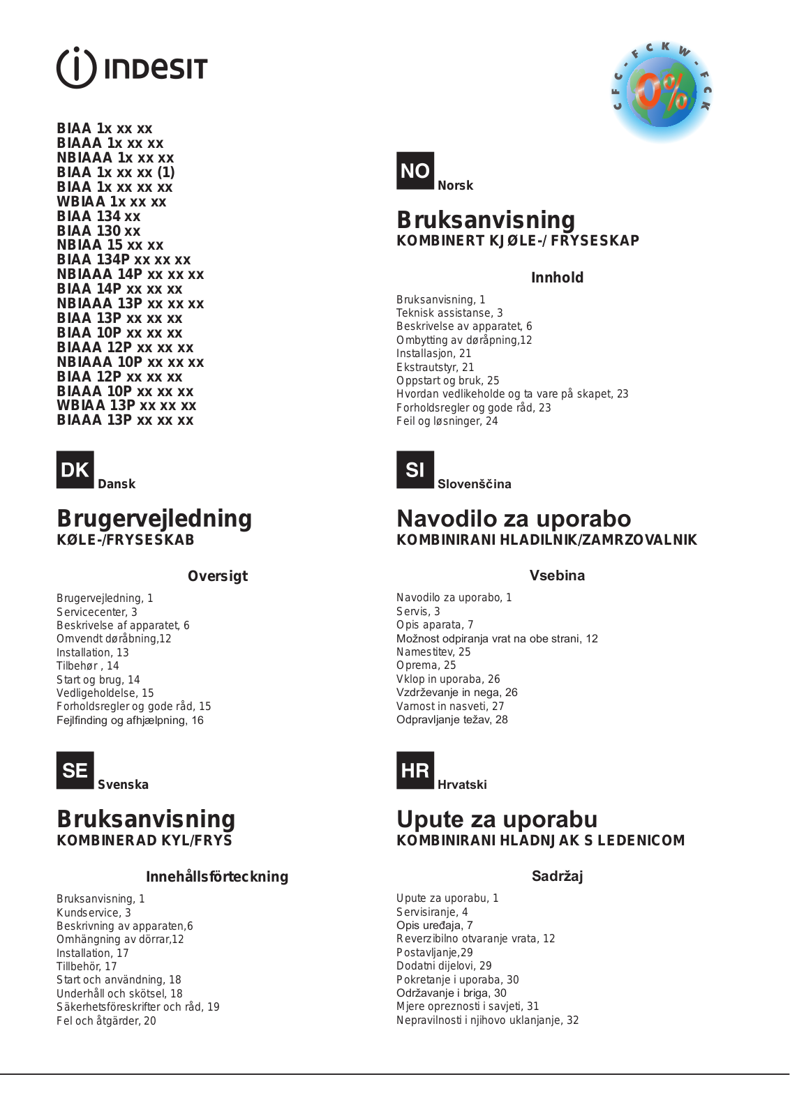 Indesit BIAA 14P DR User manual