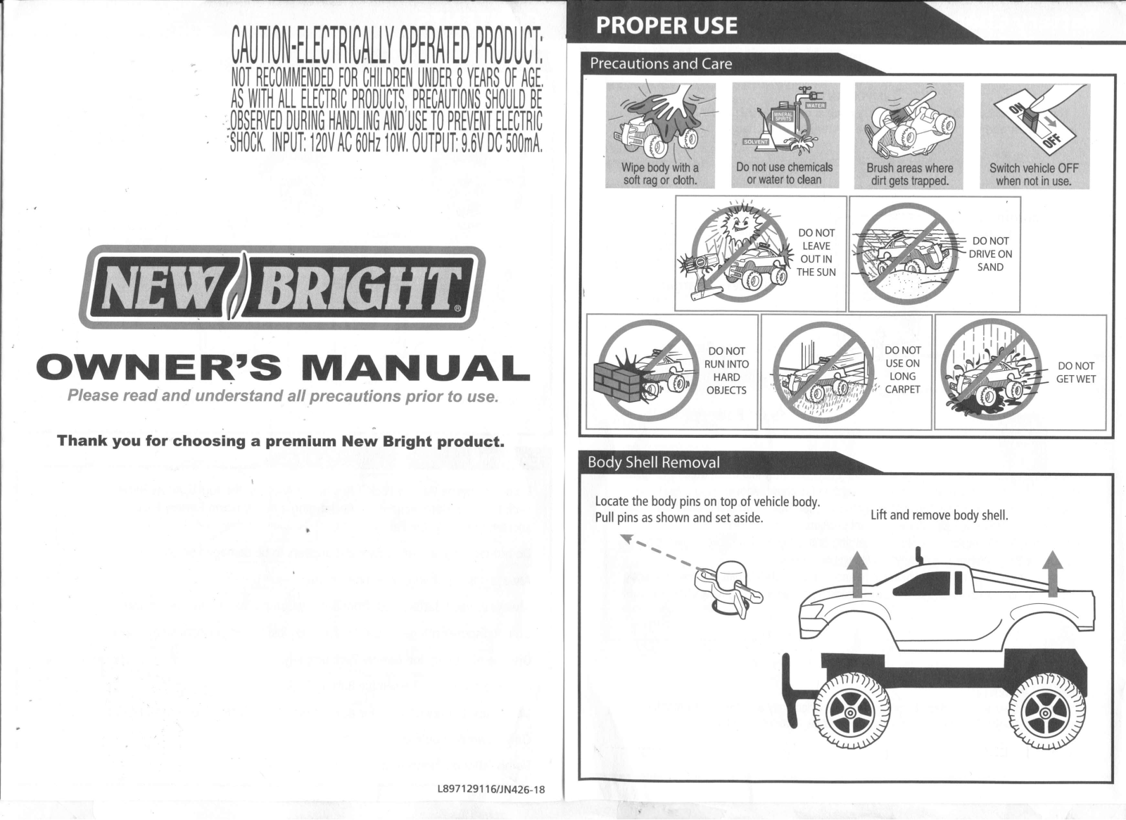 New Bright Co GR2B, GGH3B User Manual