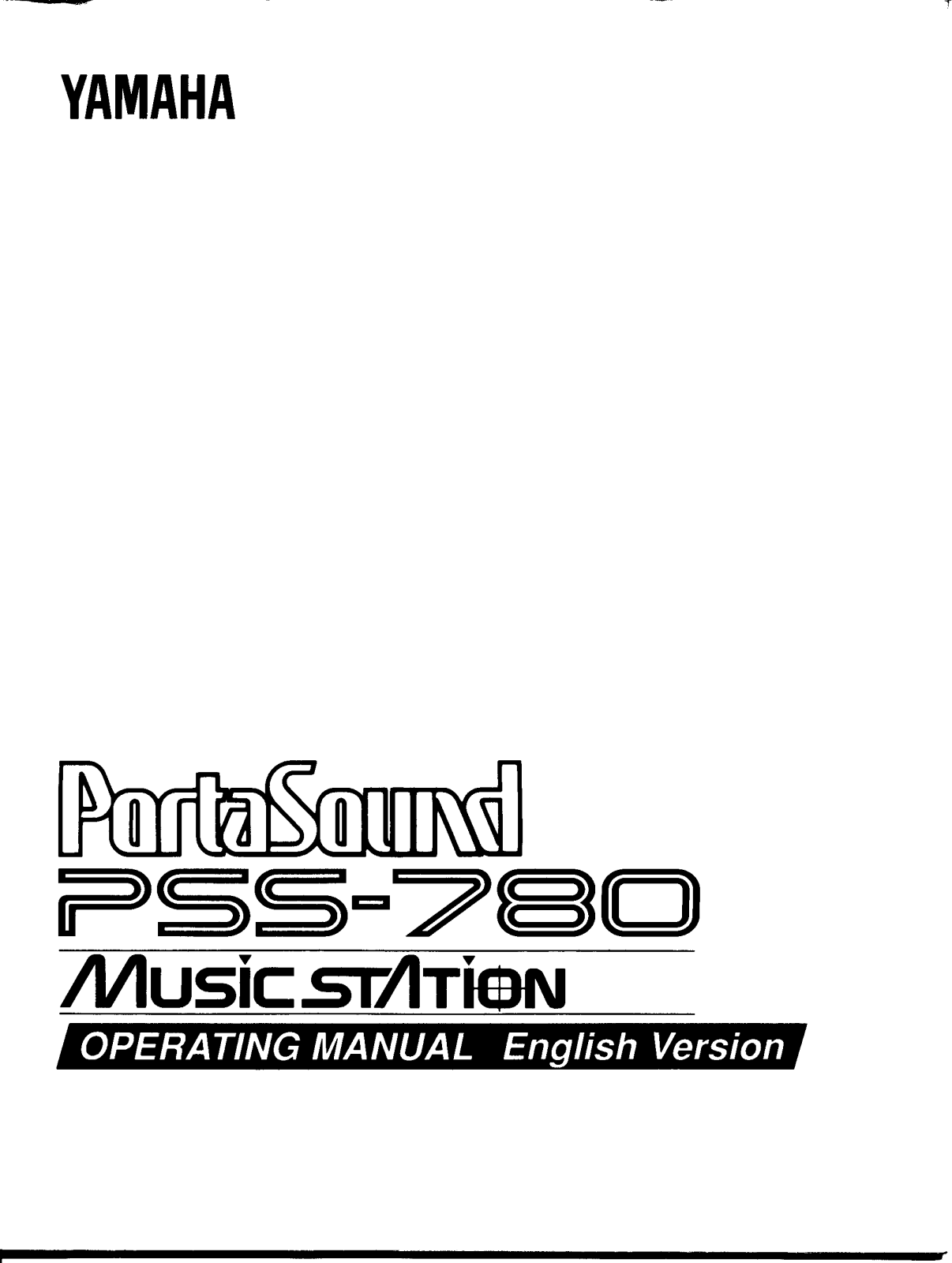 Yamaha PSS780, PSS780E User Manual