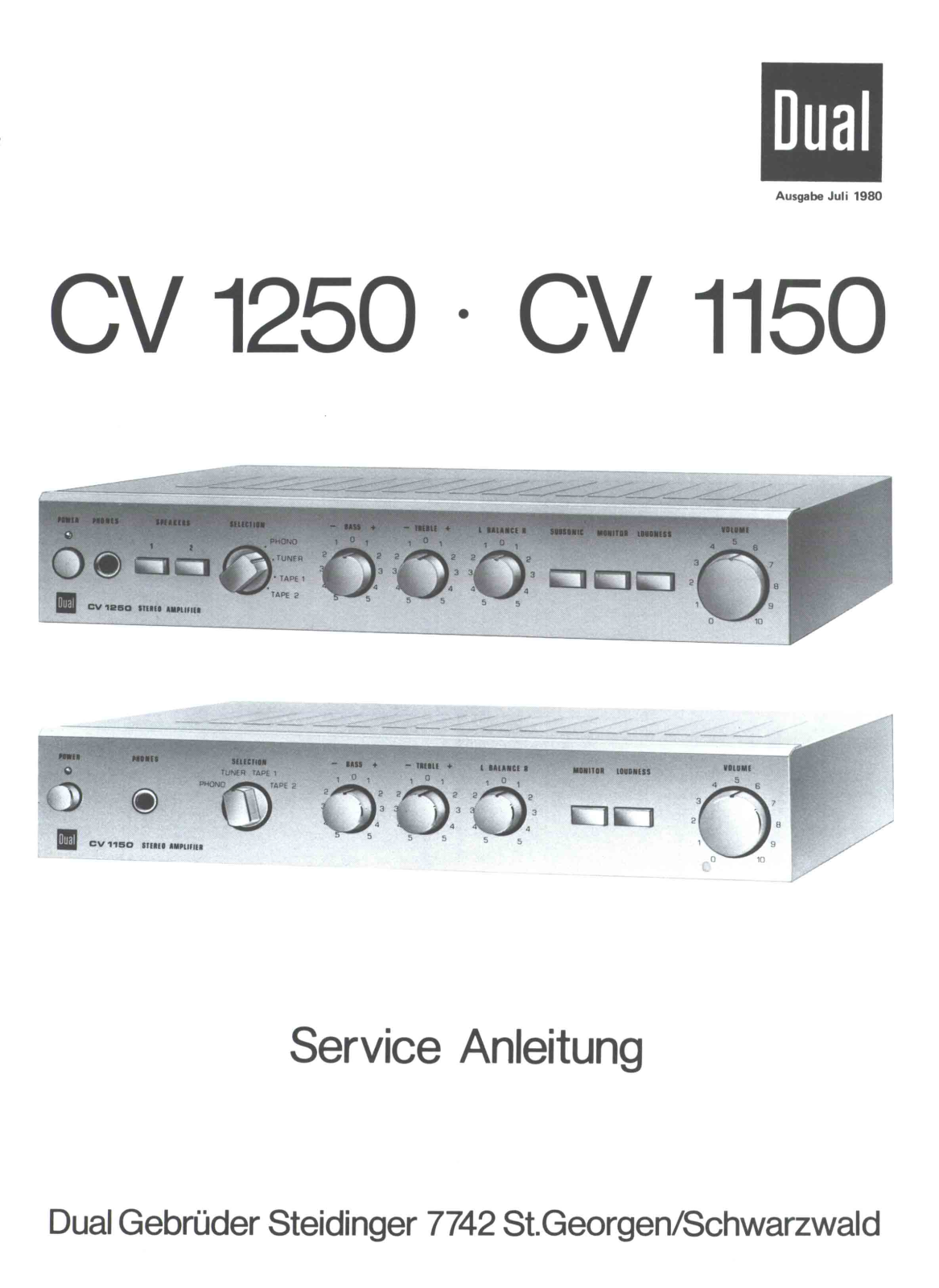 Dual CV-1150 Service Manual