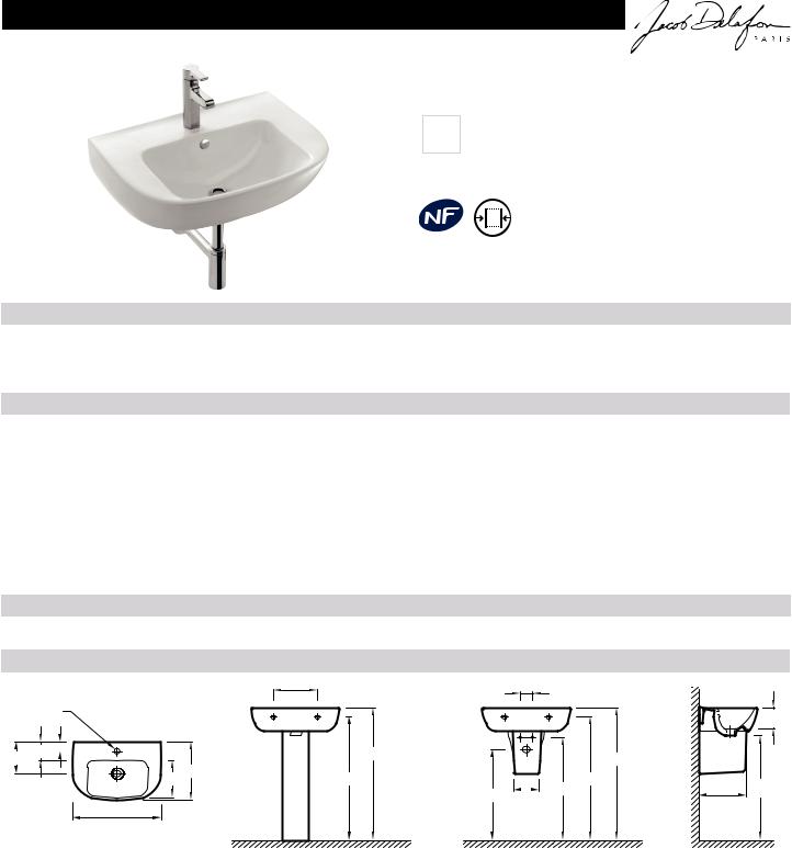 Jacob Delafon ODEON UP E4755G-00 Datasheet