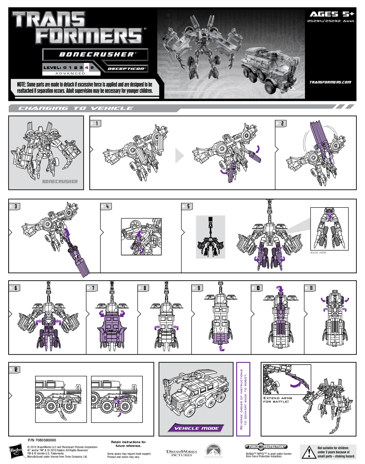 Hasbro TRANSFORMERS BONECRUSHER User Manual