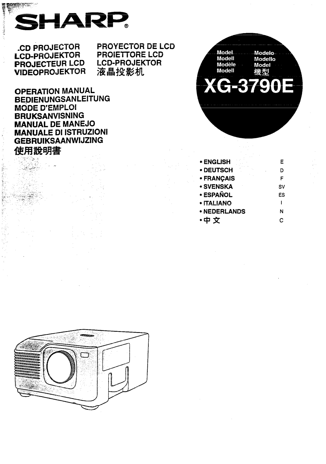 Sharp XG-3790E Operation Manual