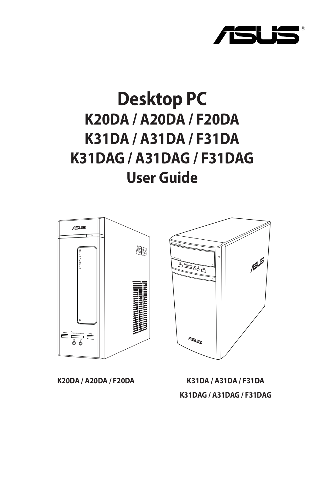 Asus K31DAG, K31DA, K20DA, F31DA, F20DA User Manual