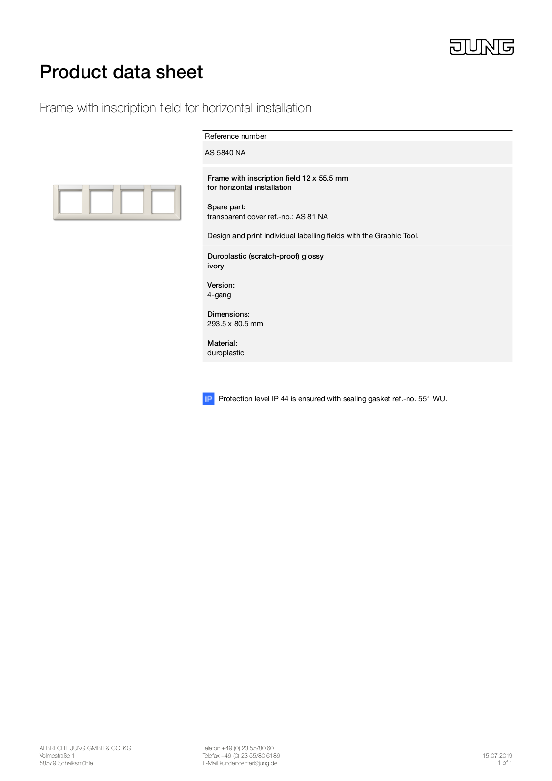 Jung AS 5840 NA User Manual