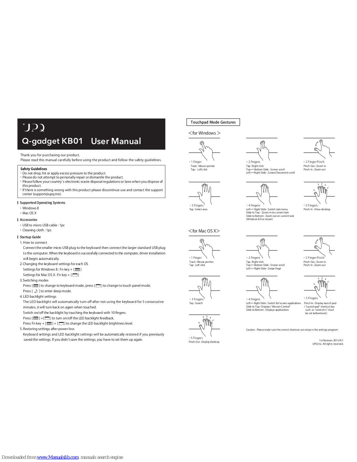 UPQ Q-gadget KB01 User Manual