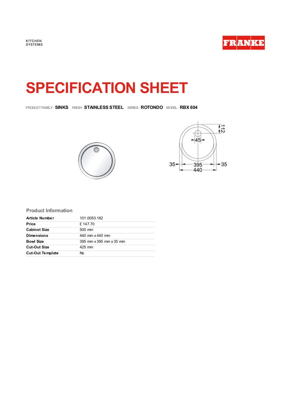 Franke Foodservice RBX 604 User Manual