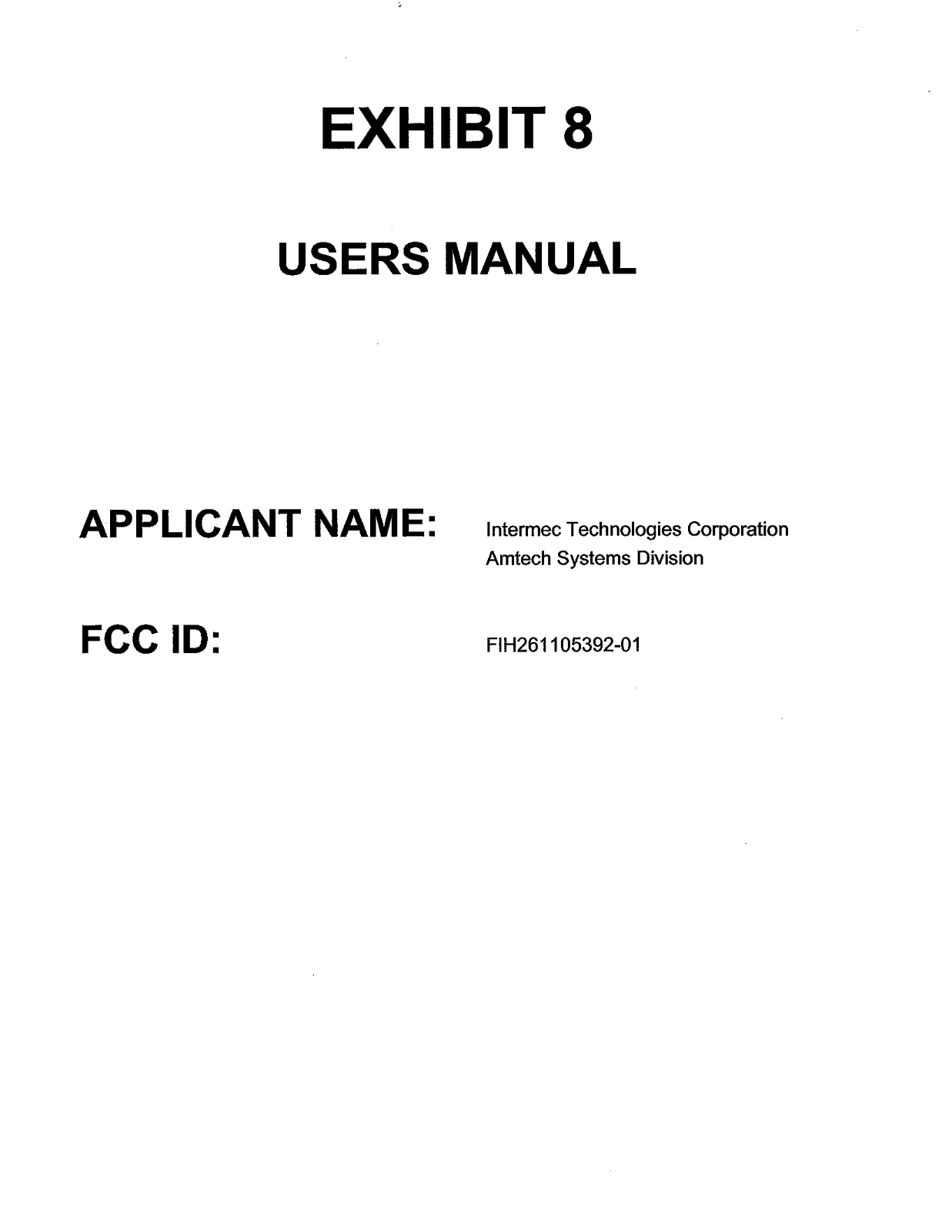 TransCore 261105392 01 Users Manual