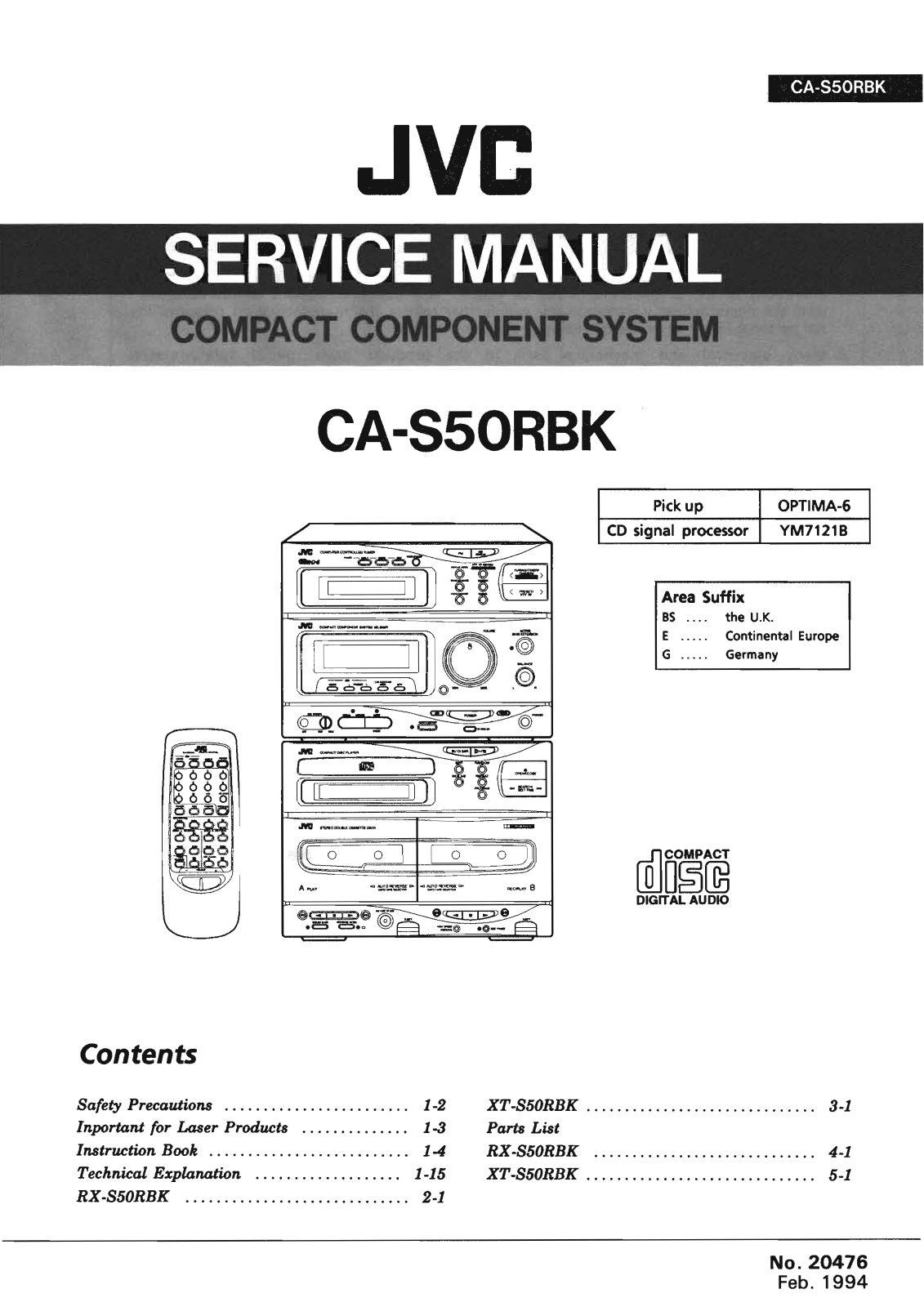 Jvc CA-S50-RBK Service Manual
