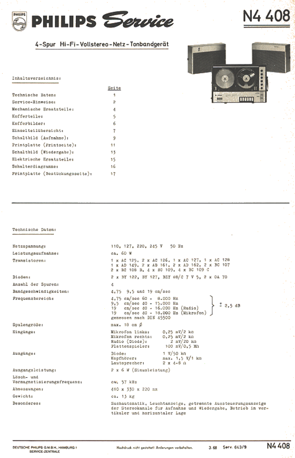 Philips N-4408 Service Manual