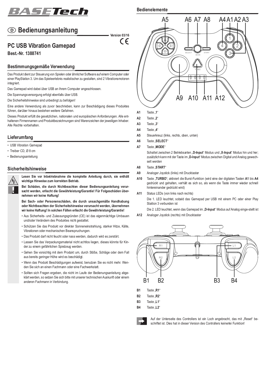 Basetech 1388741 User guide