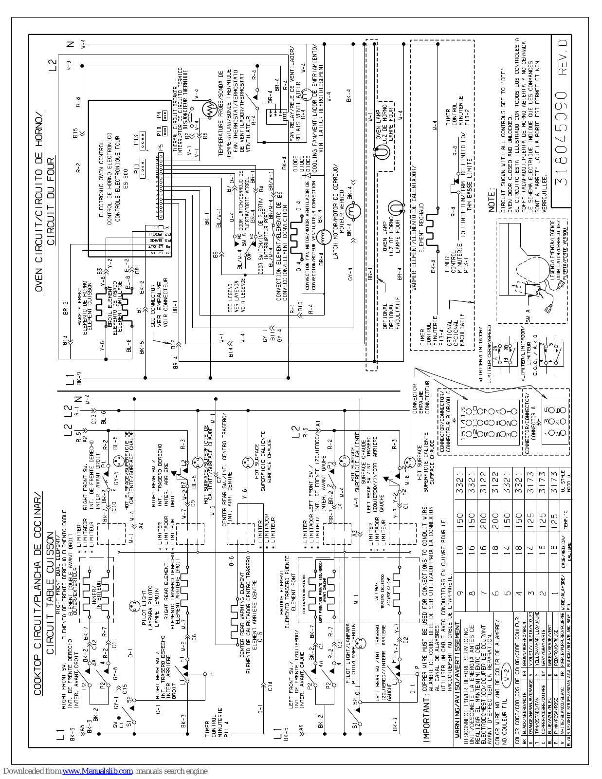 Frigidaire GLES388DSA Wiring Diagram