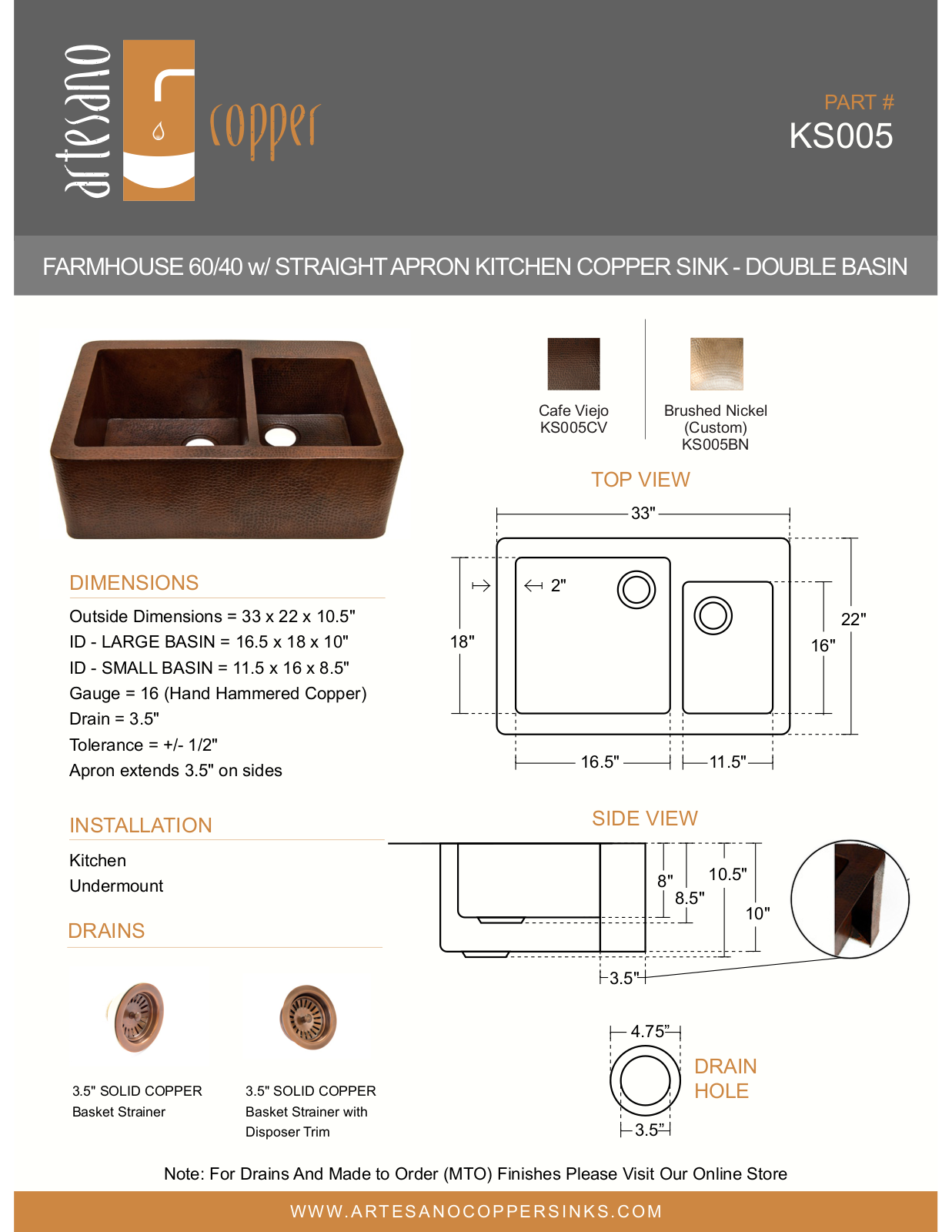 Artesano Design YIPT1091 Specifications - ManualMachine.com