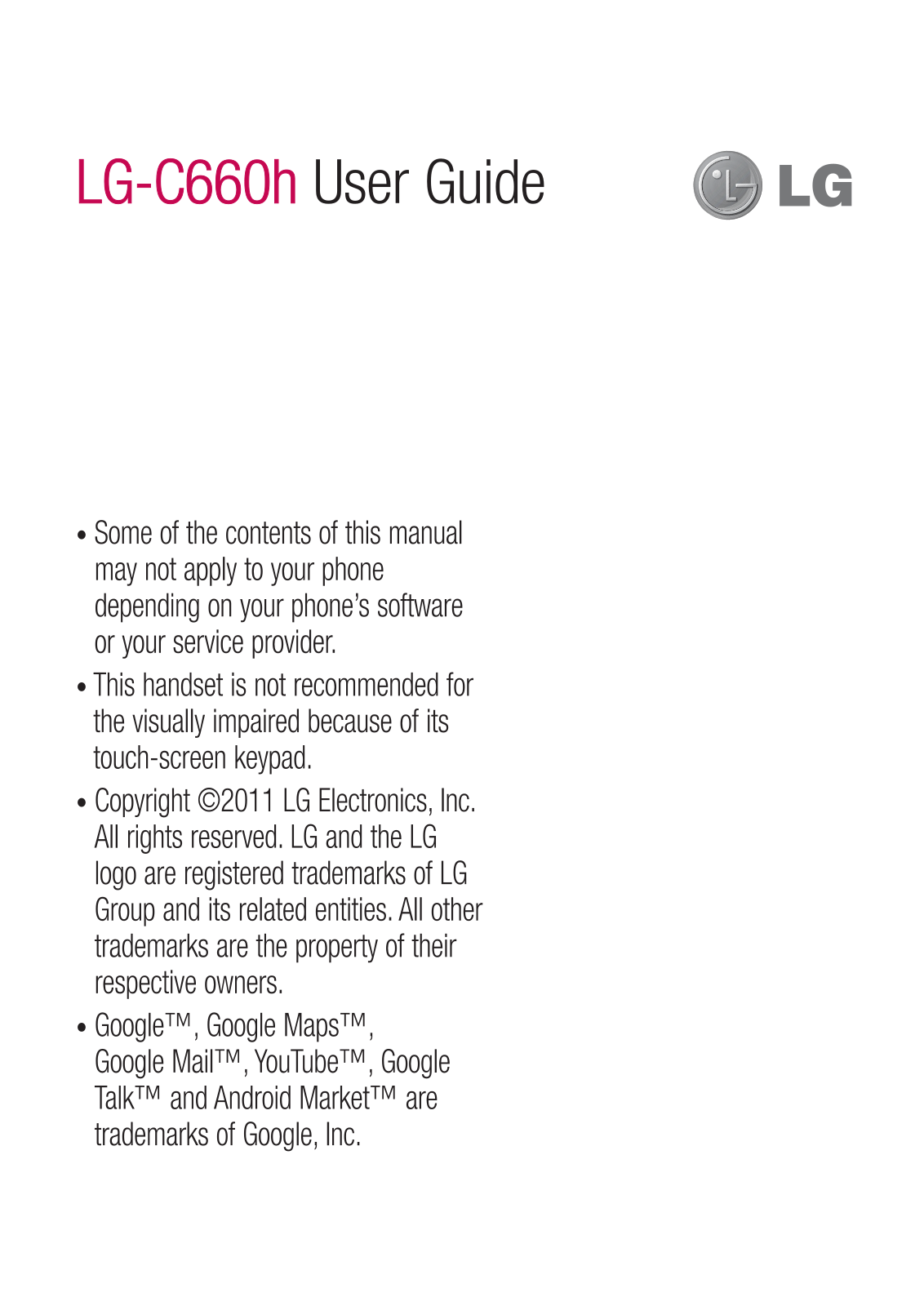 LG C660H Users manual