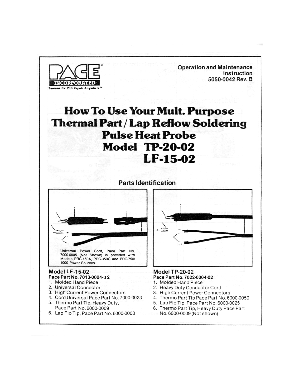 Pace LF15, LF-15-02 Service Manual