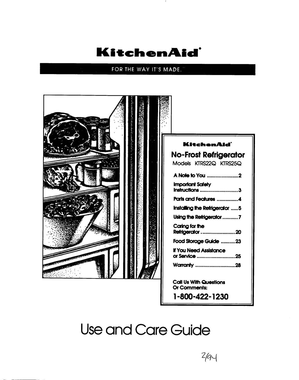 KitchenAid KTRS22Q, KTRS25Q User Manual