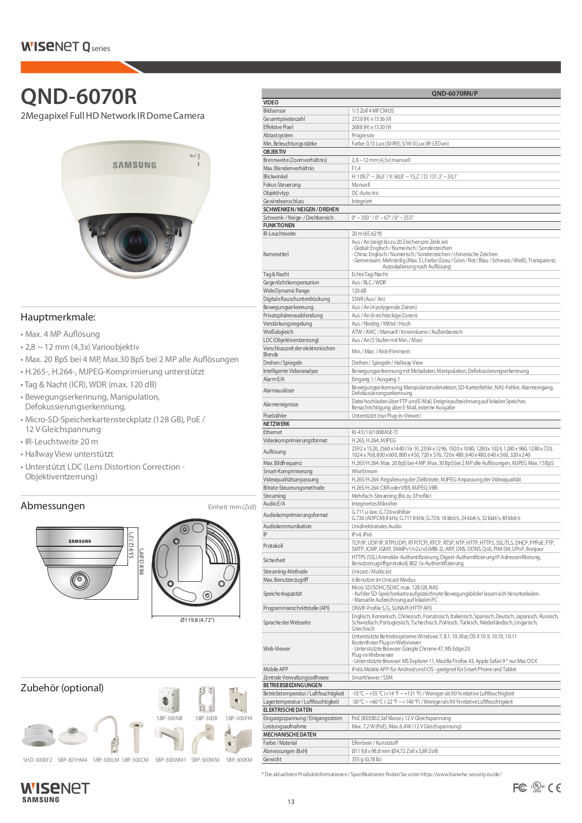 Hanwha Techwin QND-6070R User Manual