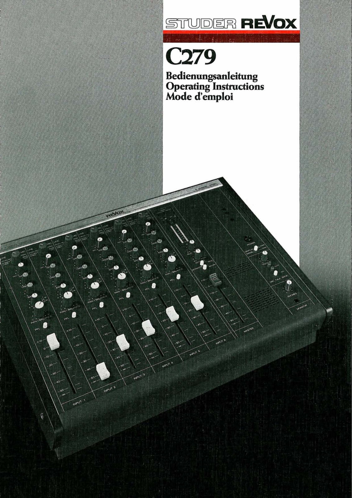 Revox C-279 Owners manual