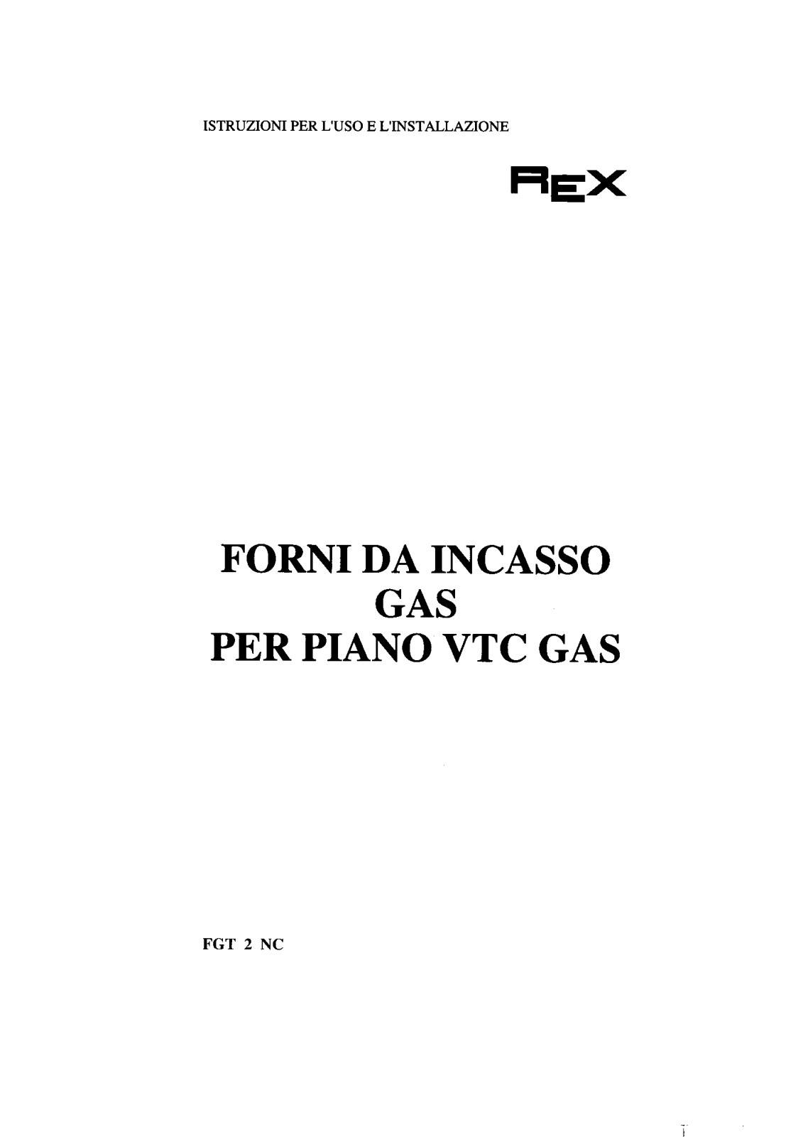 Rex FGT2NC User Manual