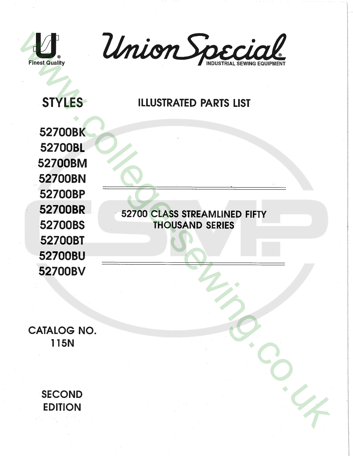 Union Special 115N Parts Book