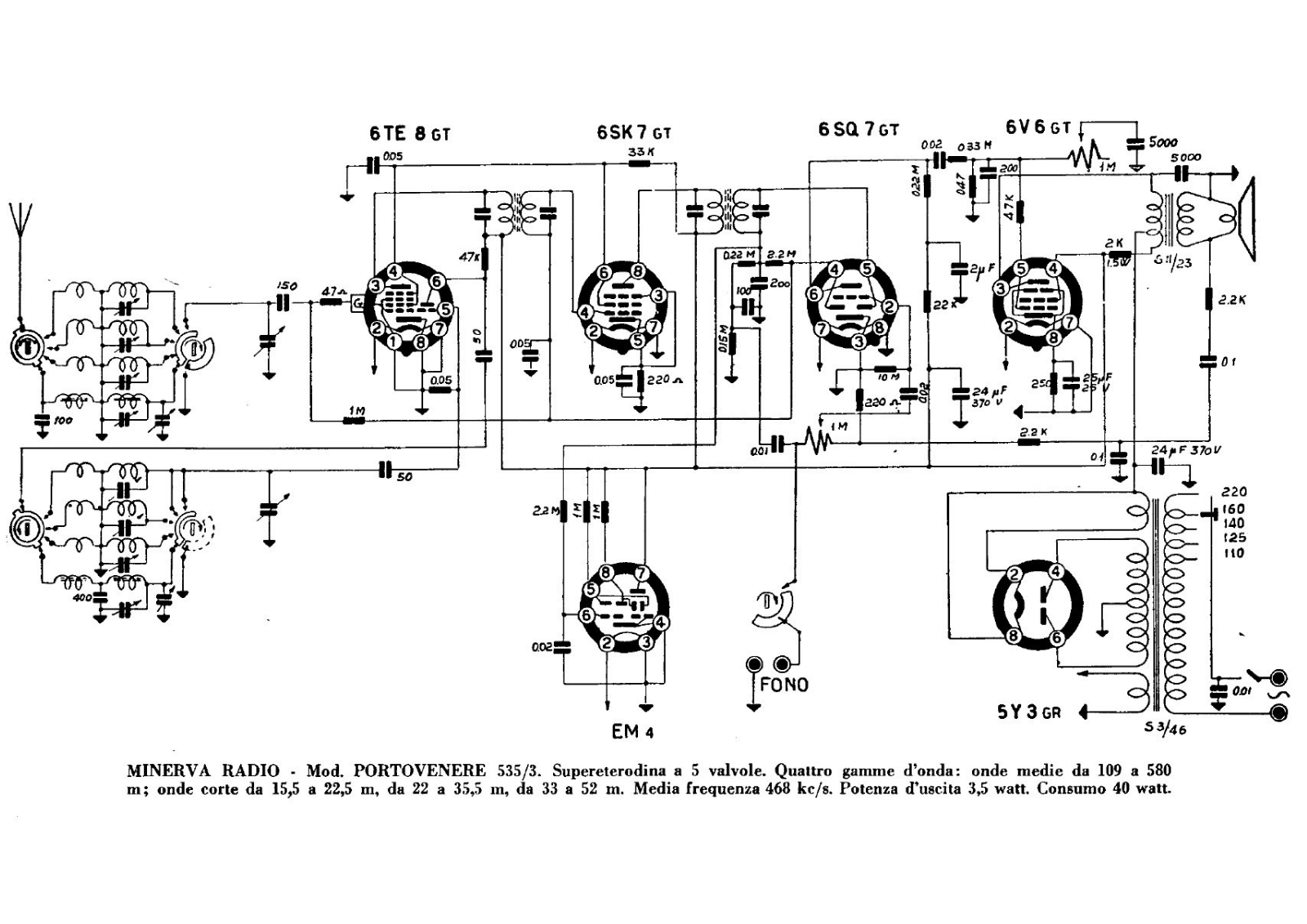 Minerva 535 3 schematic