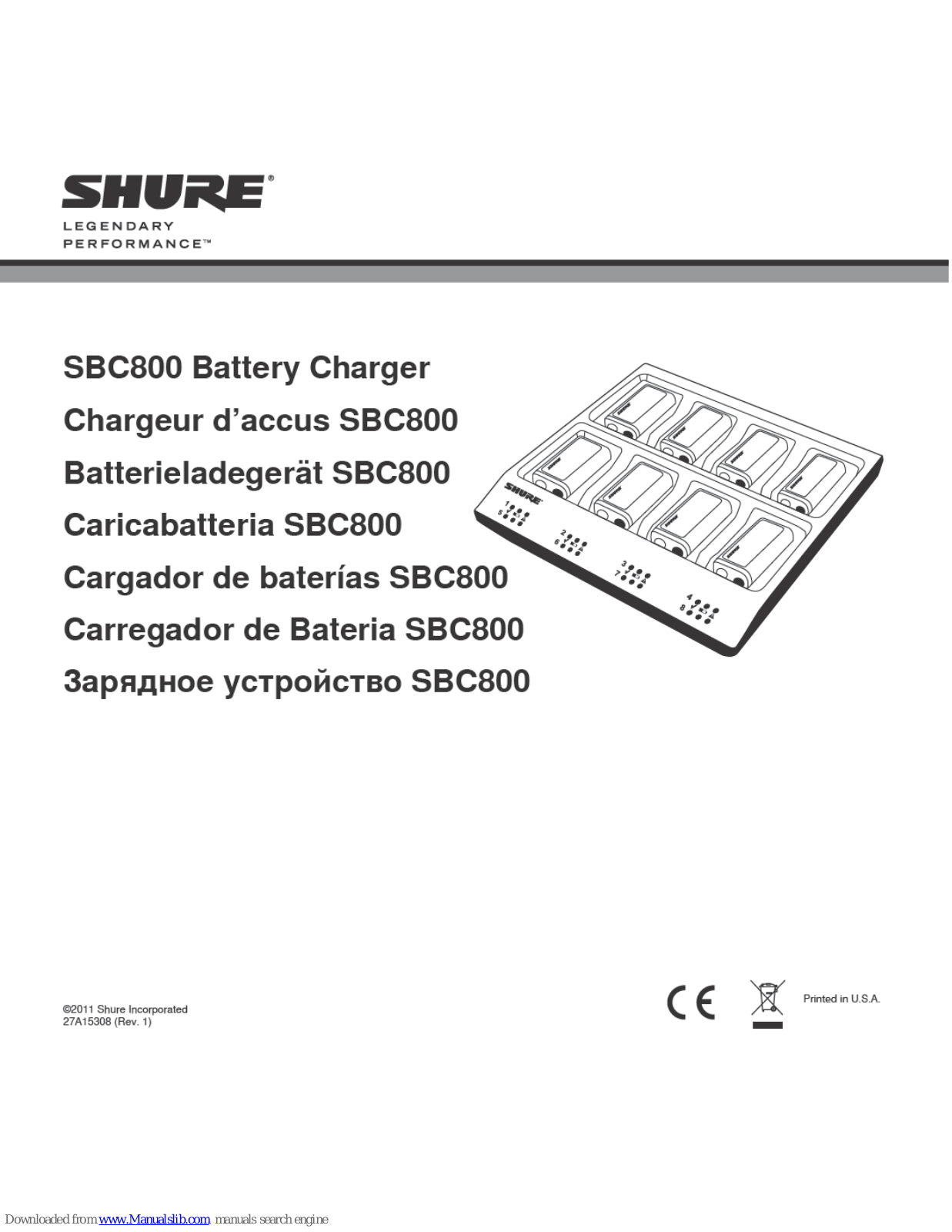 Shure SBC800 Instructions Manual