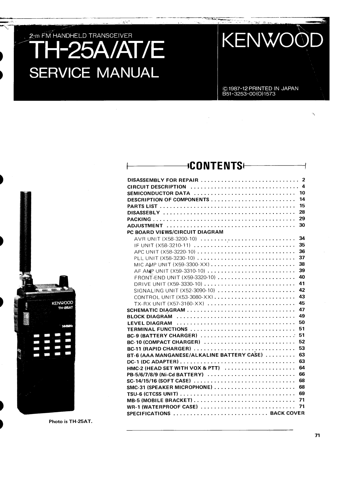 Kenwood TH-25 Service Manual