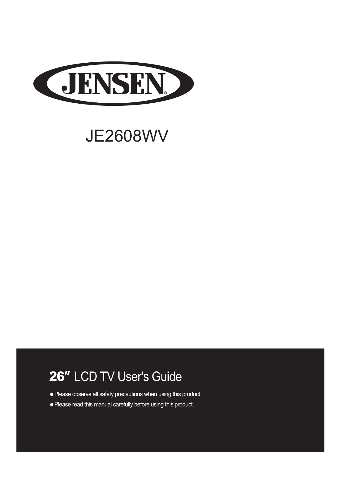 Jensen JE2608WV User Manual