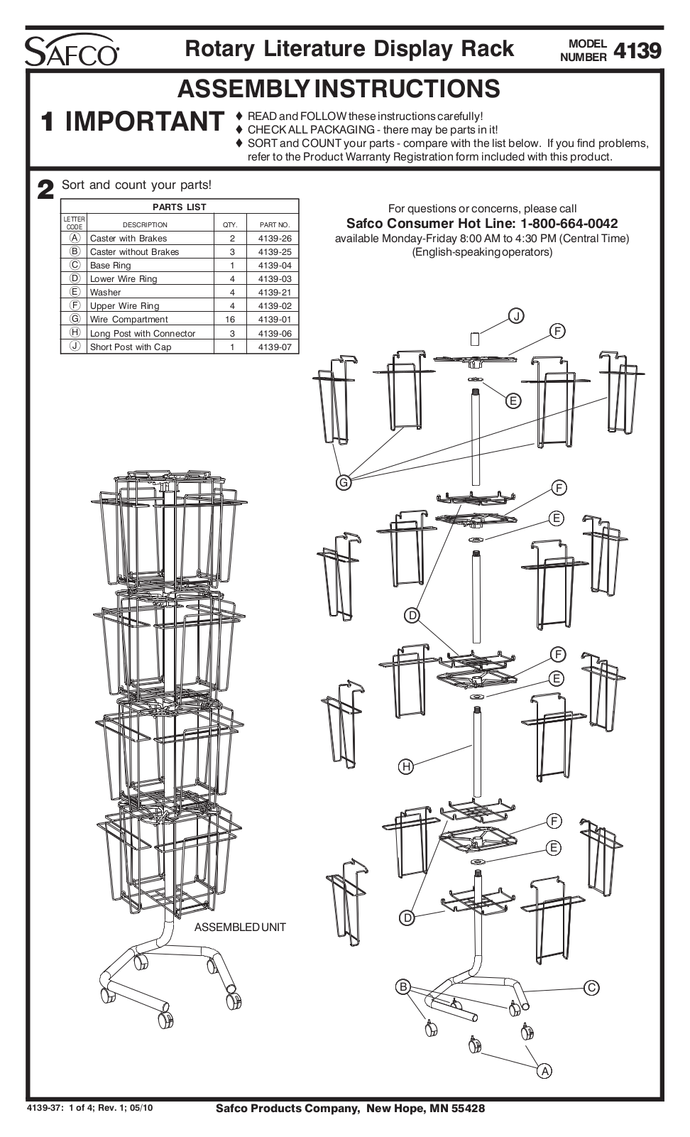 Safco Products Company SF1460 Assembly Instructions - ManualMachine.com