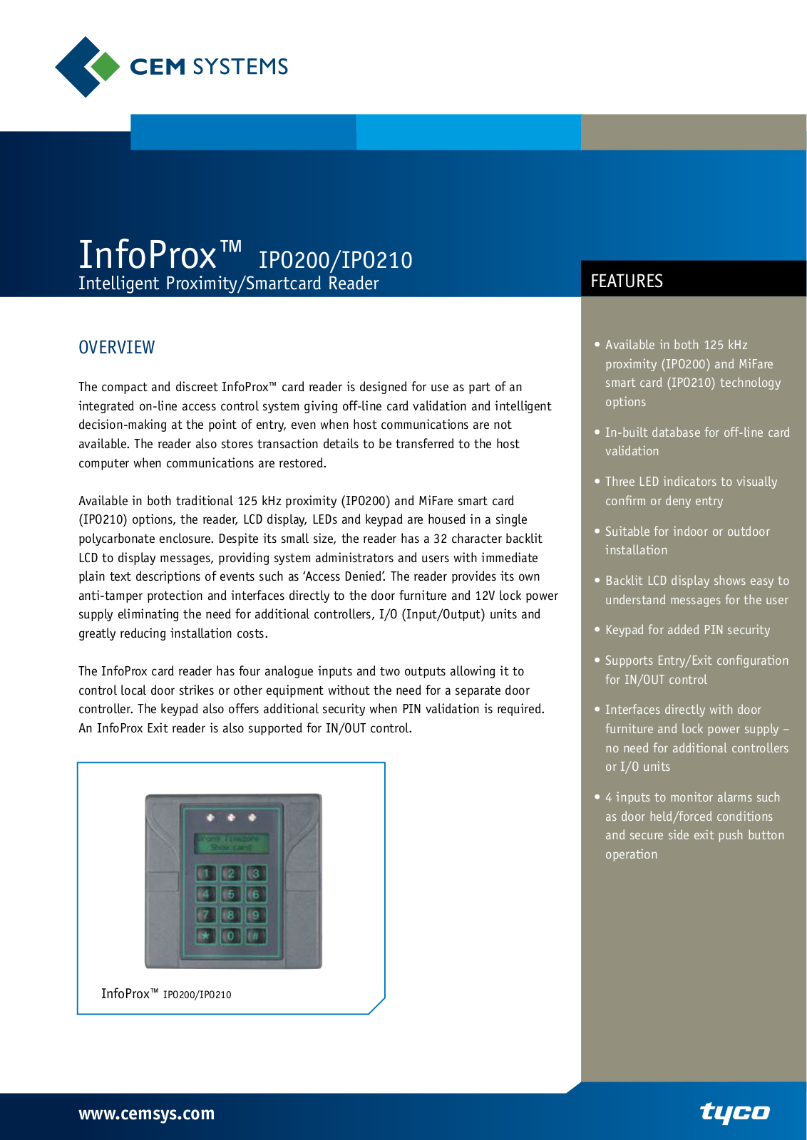 Tyco IPO210, IPO200 User Manual